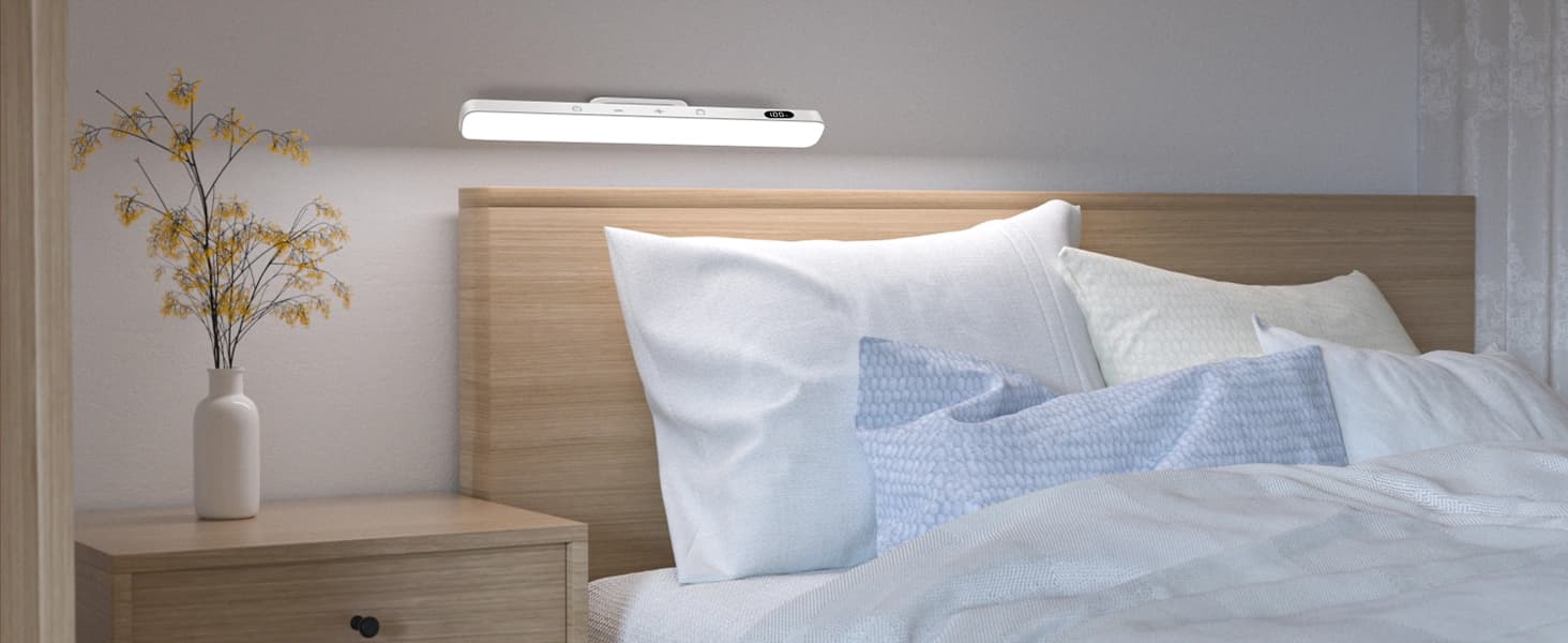 Lampka LED z magnetycznym uchwytem z wbudowaną baterią 2500mAh, do garderoby, do sypialni do czytania, do łazienki z możliwością ładowania USB-C